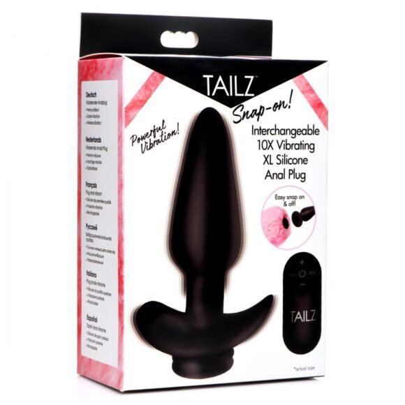 Interchangeable 10X Vibrating Silicone Anal Plug with Remote - XL - Image 8